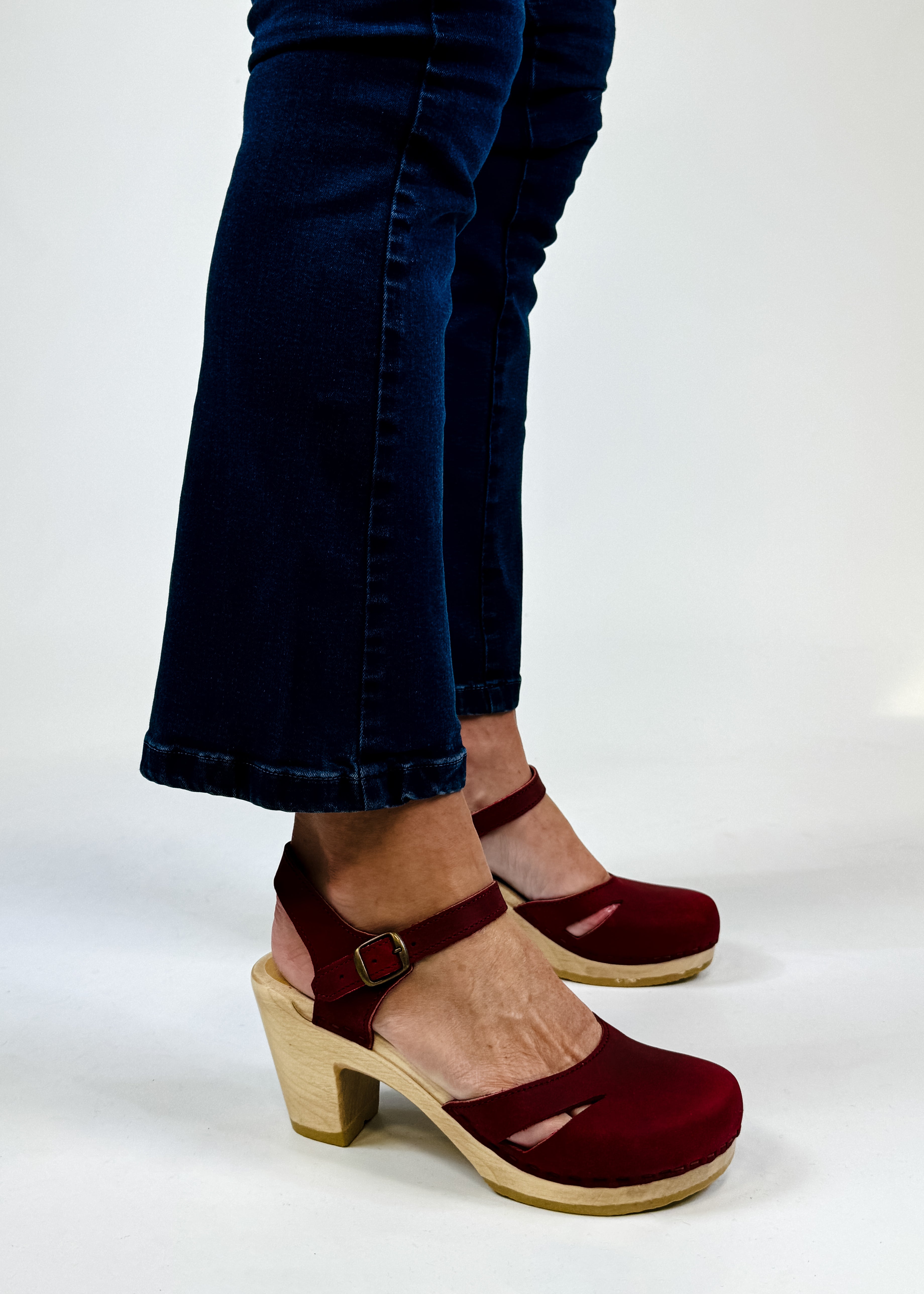 Sven Side Slit Ankle Strap Clog