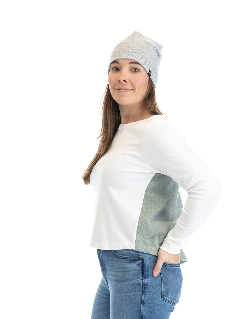 Women's Solid Interlock & Flannel Long Sleeve MXD Tee